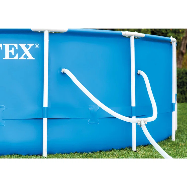 Intex Recreation Plastic Round Frame Set Pool 40'' H x 105'' W x 128'' L , with Pump Included