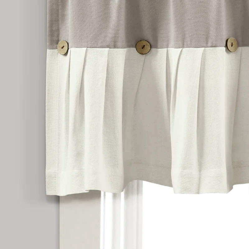 Striped Cotton Blend 52'' W Window Valance in