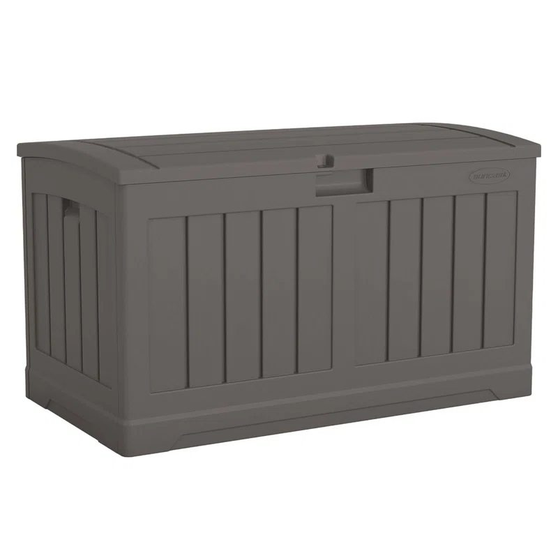 Suncast Suncast 50 Gallon Plastic Deck Box with Molded Lockable Feature for Home, Gray