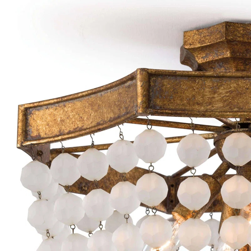 Regina Andrew Frosted Crystal Bead Semi Flush Mount