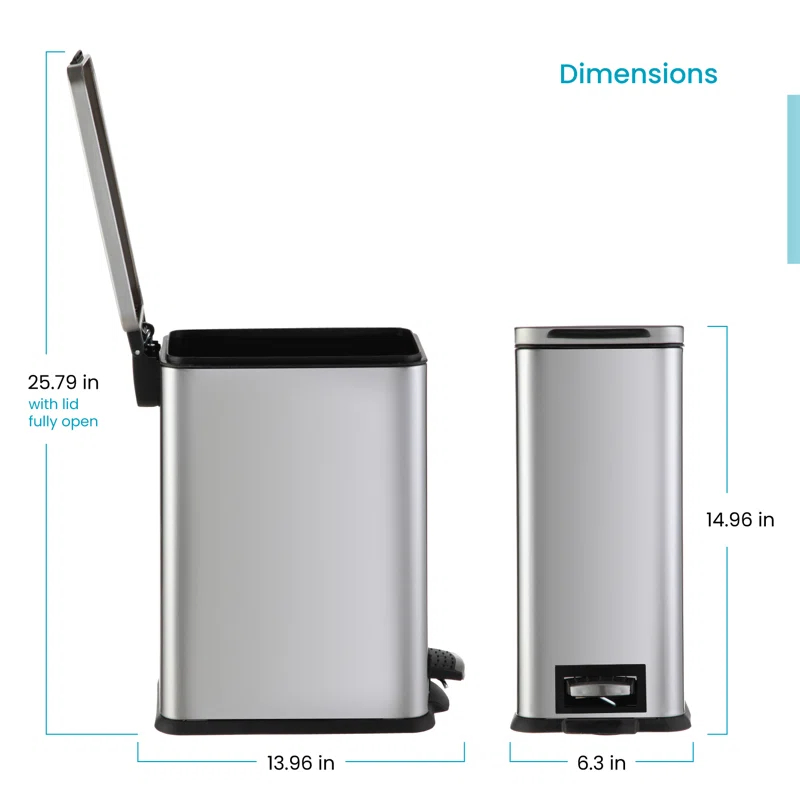 2.5 Gallon Slim Trash Can, for Bathroom and Office
