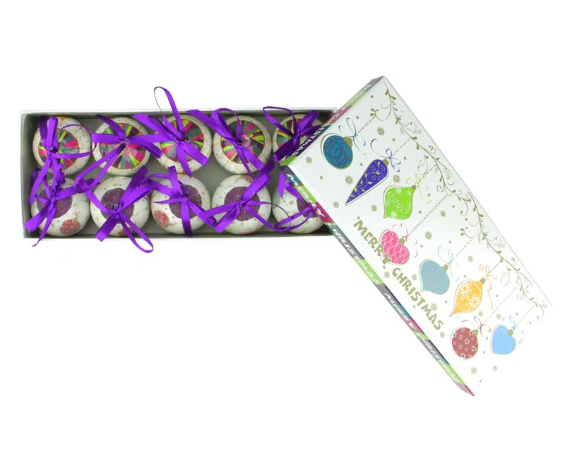 Northlight Seasonal 10ct Purple and White Shatterproof Decoupage Christmas Ball Ornaments 1.75" (40mm) & Reviews | Wayfair