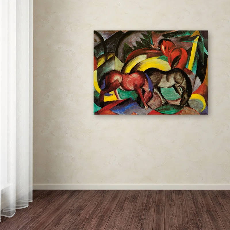 Trademark Fine Art " Three Horses 1912 " by Franz Marc