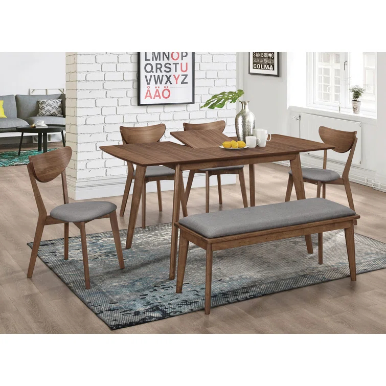 Coaster Furniture Coaster Furniture Alfredo Extension Leaf Dining Table Natural Walnut
