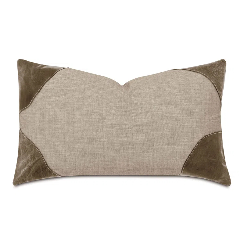 Higgins Leather Corners Pillow Cover & Insert