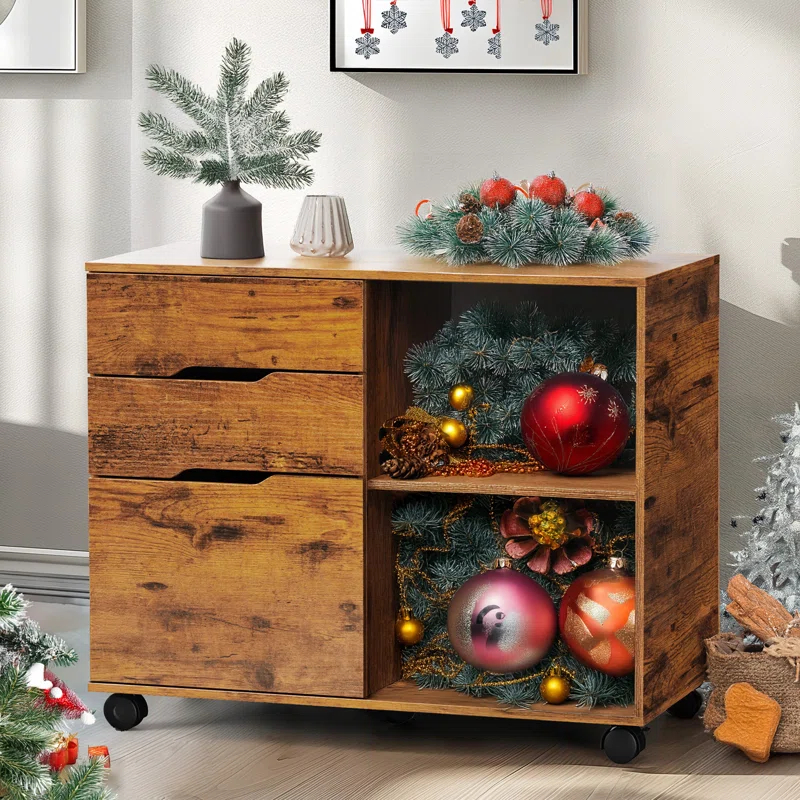 Hokku Designs Corwynn 31.3'' Wide 3 -Drawer Mobile File Cabinet
