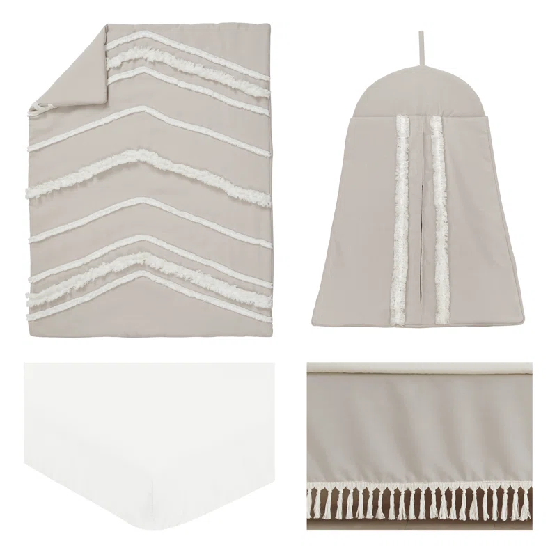Sweet Jojo Designs Boho Fringe 4 Piece Crib Bedding Set