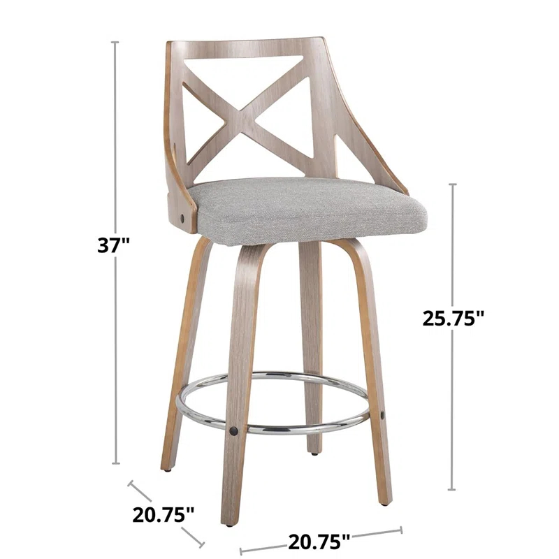 LumiSource Swivel Upholstered Counter Stool