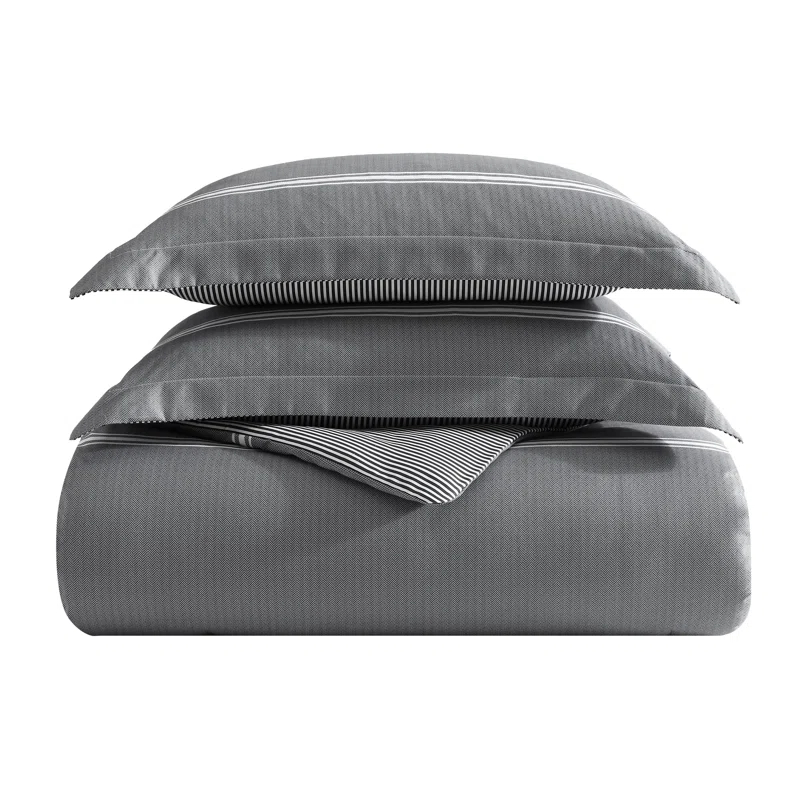Eddie Bauer Eddie Bauer Chevron And Stripes Grey Bonus Bed Set