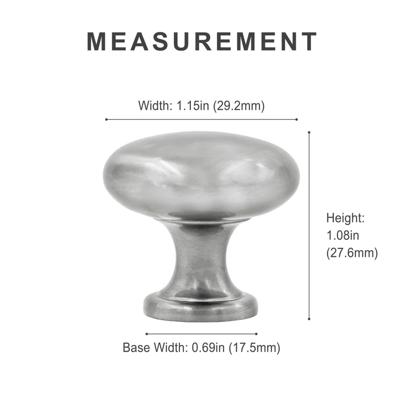 HESTIA HARDWARE Classic Collection  1 3/16" Diameter Round Knob Multipack (Set of 10)