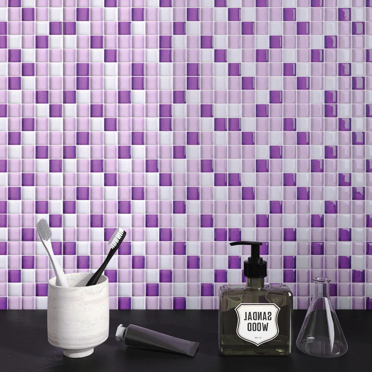 Supreme Tile Glare 11.82 in. x 11.82 in. Squares Glossy Glass Mosaic Tile