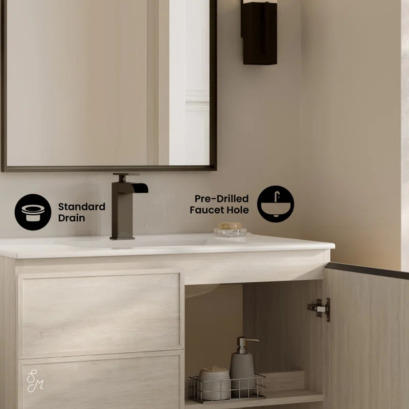Swiss Madison St. Tropez 36" Freestanding Bathroom Vanity With Sink Top