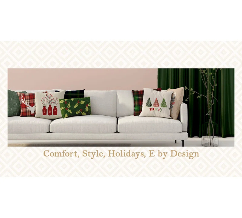 e by design Upscale Getaway Geometric Indoor/Outdoor Reversible Throw Pillow