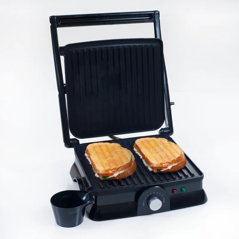 Chef Buddy Panini Press Indoor Electric Grill - 1400-Watt Gourmet Sandwich Maker with Nonstick Plates