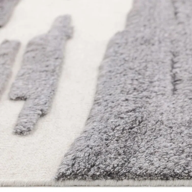 Dakota Fields Bayon Hand-Knotted Gray Area Rug