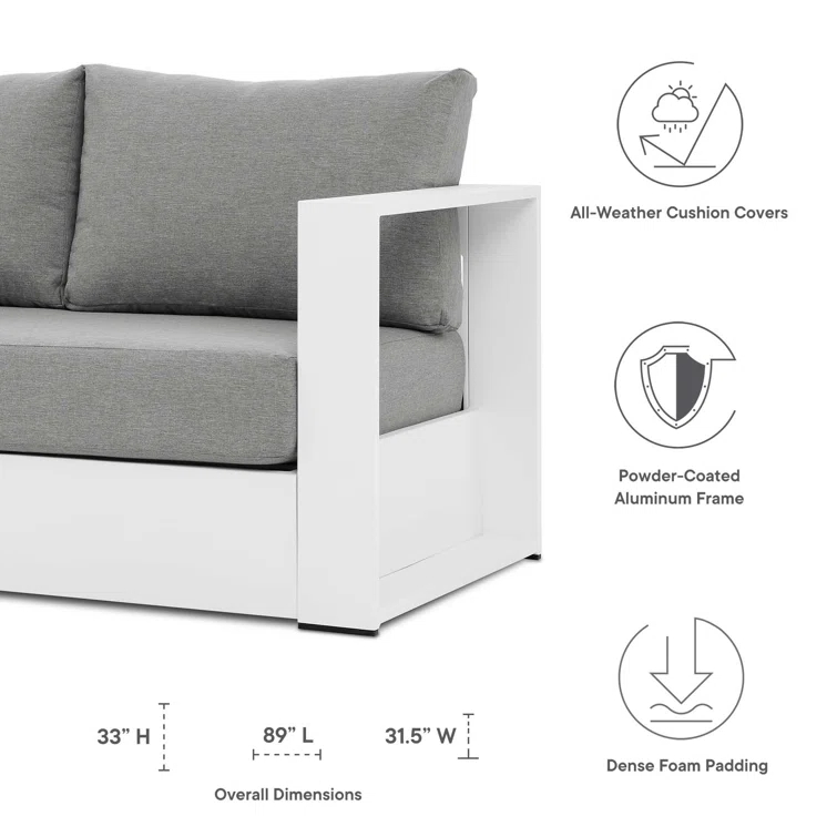 Modway Modway Tahoe Outdoor Patio Powder-Coated Aluminum Sofa