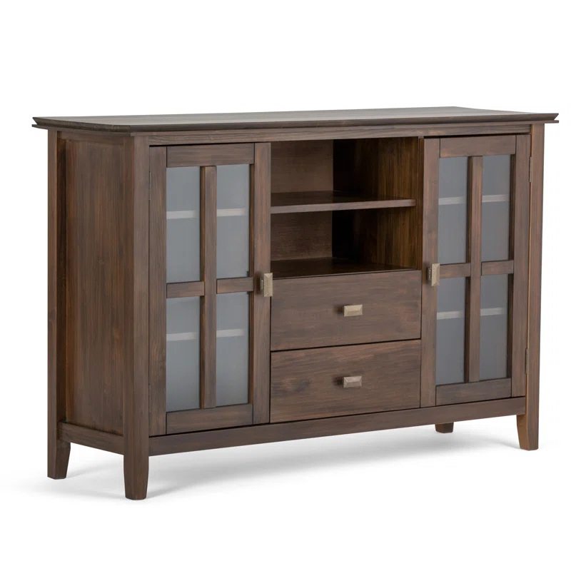 Simpli Home Artisan 53"W Solid Wood Contemporary Tall TV Stand for TVs up to 60" with Adjustable Shelves & Reviews | Wayfair