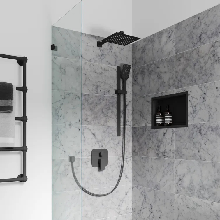 Pulse Showerspas Resort 10-in Rain Showerhead Combo Shower System with Adjustable Handshower Slide Bar and Pressure Balanced Mixing Valve 3008-MB-1.8GPM
