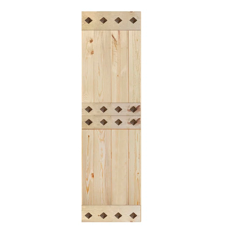 IsLife 84'' Solid Wood Paneled Matte without Installation Hardware Kit Barn Door