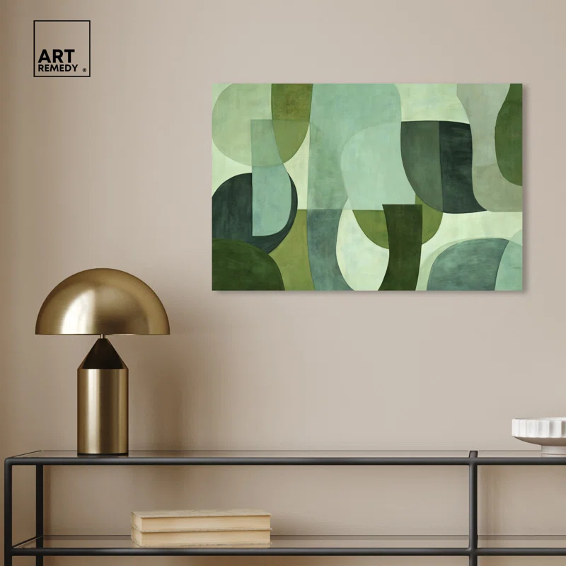Art Remedy Tualipa Green Abstract Wall Art by Art Remedy