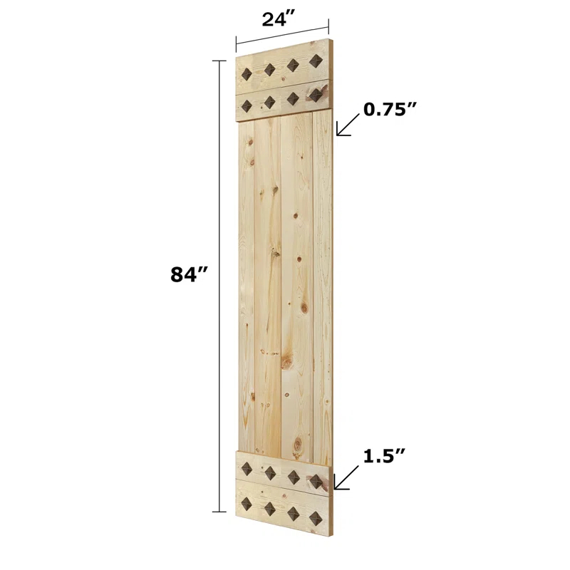 IsLife 84'' Solid Wood Paneled Matte without Installation Hardware Kit Barn Door