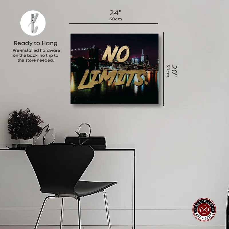 Notori Art No Limits Canvas Motivational Quotes For Men Print By Notoriart