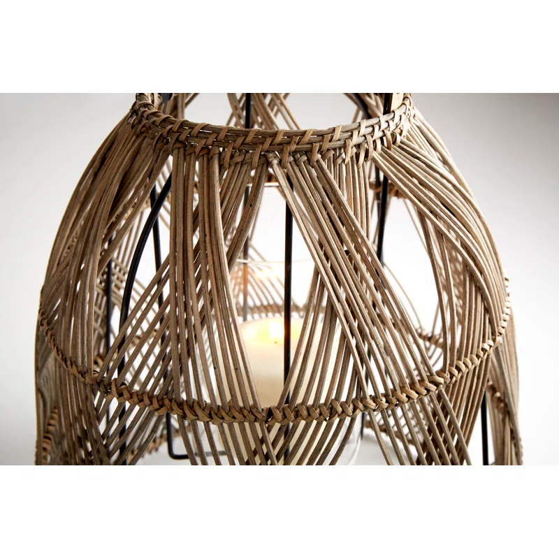 Jude Woven Rattan Lantern With Handle