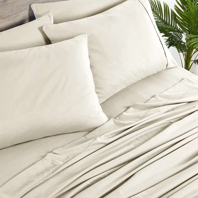 Bed Bath Fashions Bibb Home 2000 Count 6-Piece Rayon From Bamboo Sheet Set with Snug Grip