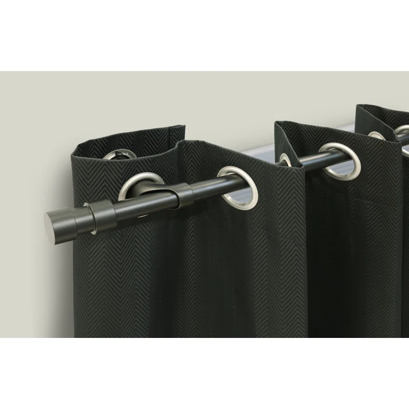 Commonwealth Home Fashions Blackout Rod Aluminum Adjustable Bay Window Single Curtain Rod