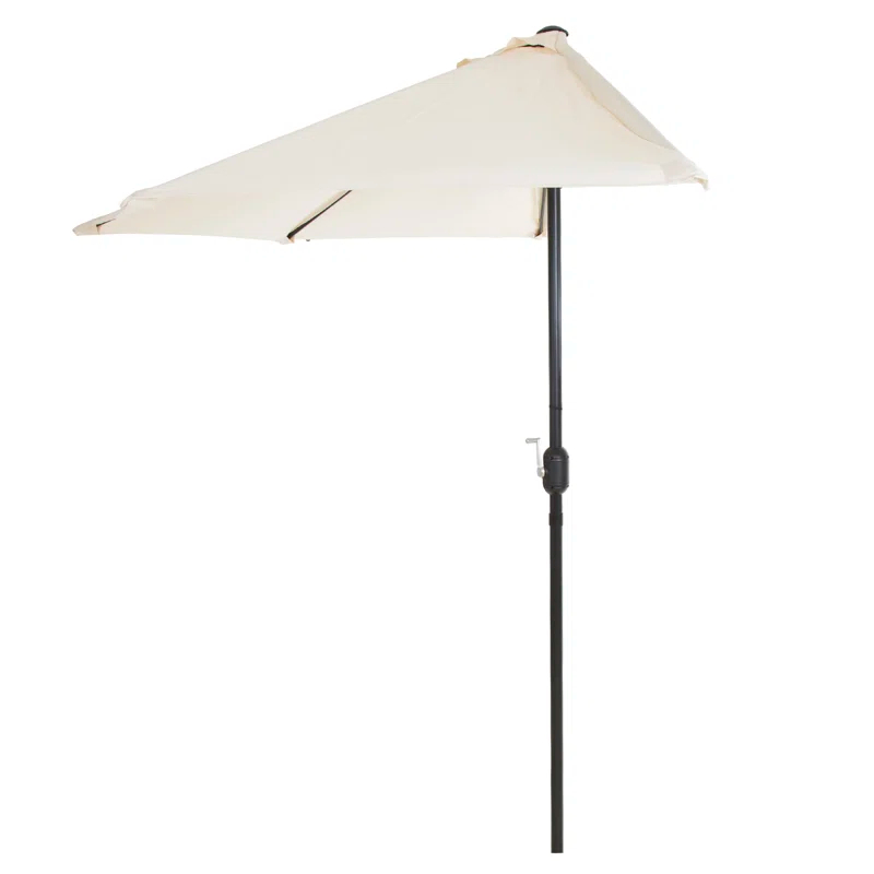 Pure Garden Summertime Umbrellas 3 Half Umbrella Outdoor Patio Shade - 9' Patio Umbrella with Easy Crank - Small Canopy for Balcony, Table, or Deck by Pure Garden