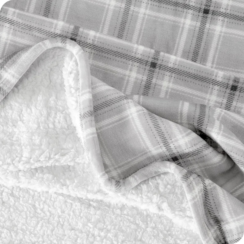 Bare Home Bare Home Printed Sherpa Fleece Blanket - Warm & Lightweight - Soft Plush Blanket - Reversible