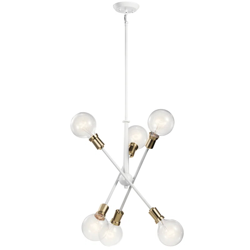George Oliver 6 - Light Dimmable Sputnik Modern Linear Chandelier