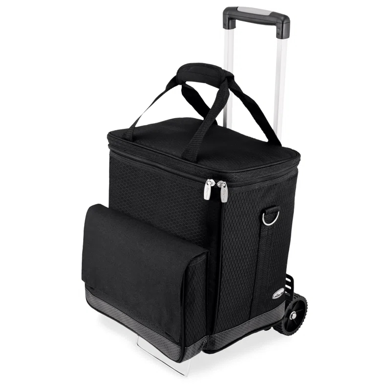 Arlmont & Co. Cellar 6-Bottle Wine Carrier & Cooler Tote with Trolley - Insulated Traveling Portable Wine Bag