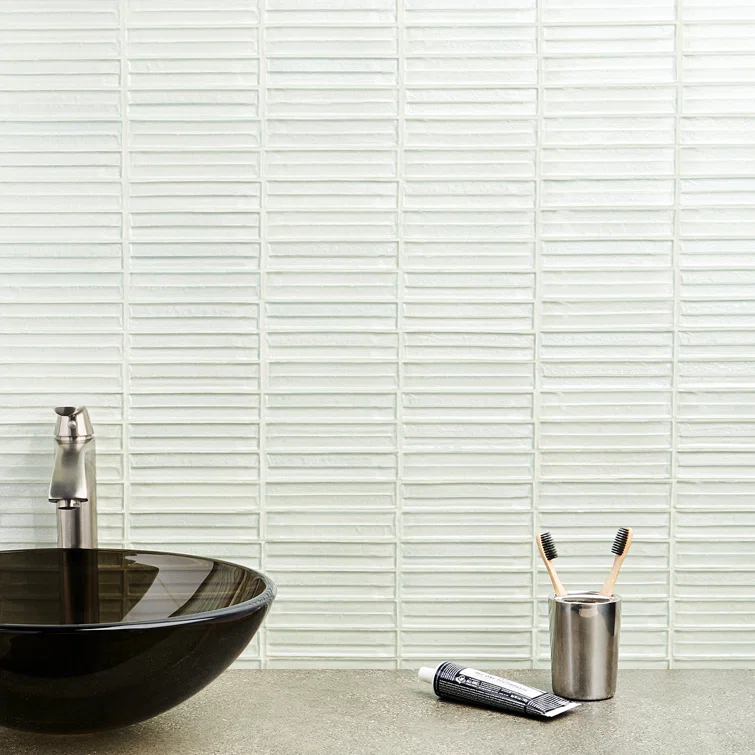 Bond Tile Tara Stacked 11.61" x 11.73" Molten Glass Mosaic Wall Tile (0.95 Sq. Ft. / Sheet)