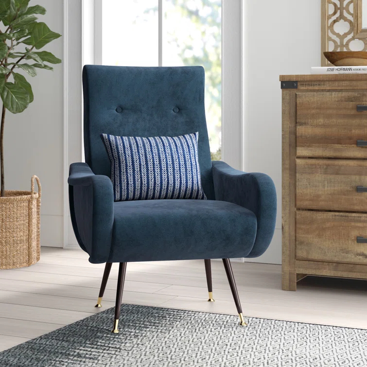 Everly Quinn Alve Velvet Armchair