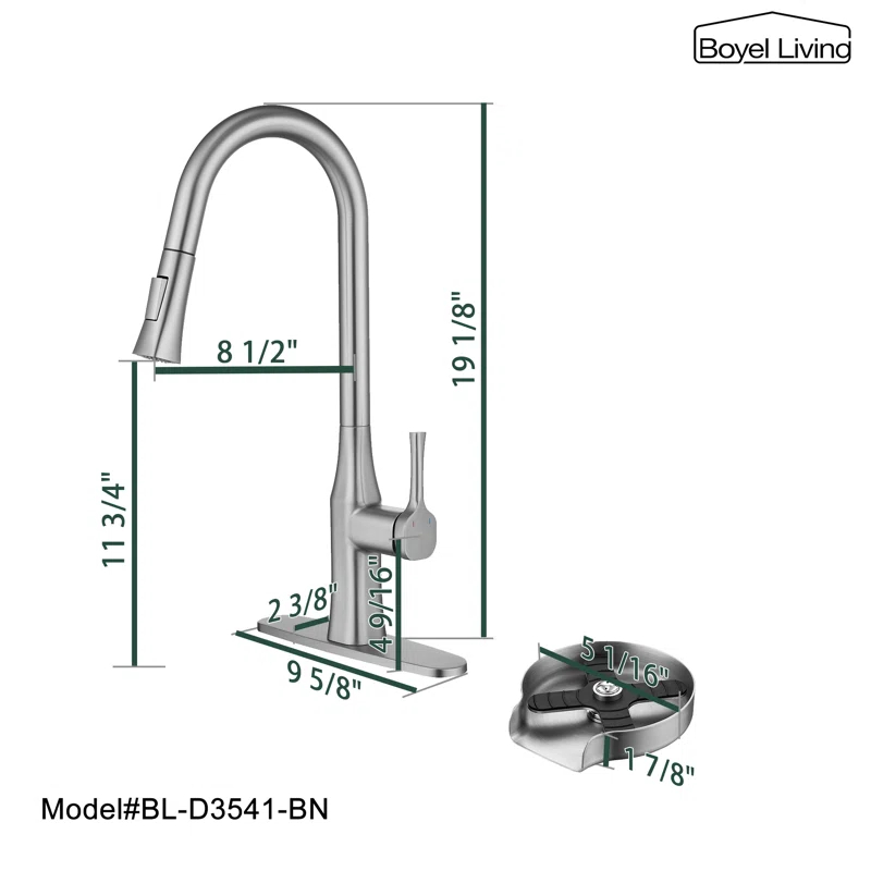 Boyel Living Pull Down Kitchen Faucet