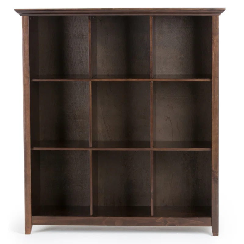 Simpli Home Acadian 44"W Solid Wood 9 Cube Storage Bookcase with Fixed Shelves & Reviews | Wayfair