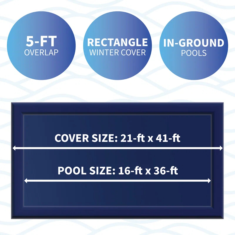 Blue Wave Products 8-Year Rectangular In Ground Pool Winter Cover