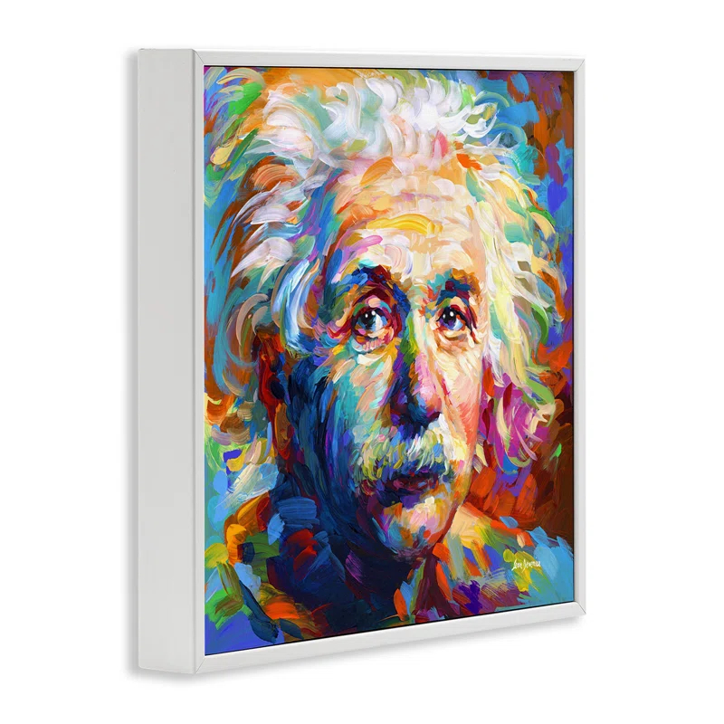 Stupell Industries " Abstract Albert Einstein Portrait " by Leon Devenice