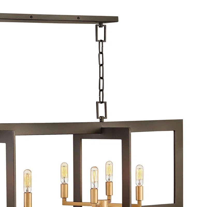 Hinkley Anders 8 - Light Candle Style Square / Rectangle Chandelier