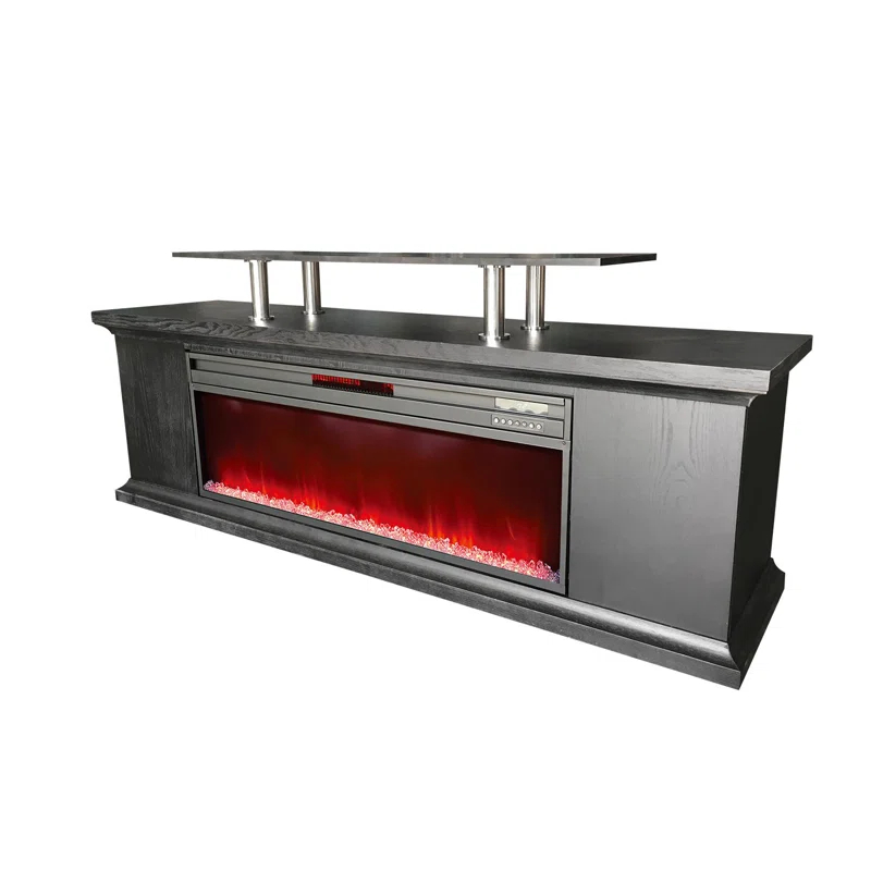 Lifesmart TV Stand for TVs up to 72" with Electric Fireplace Included