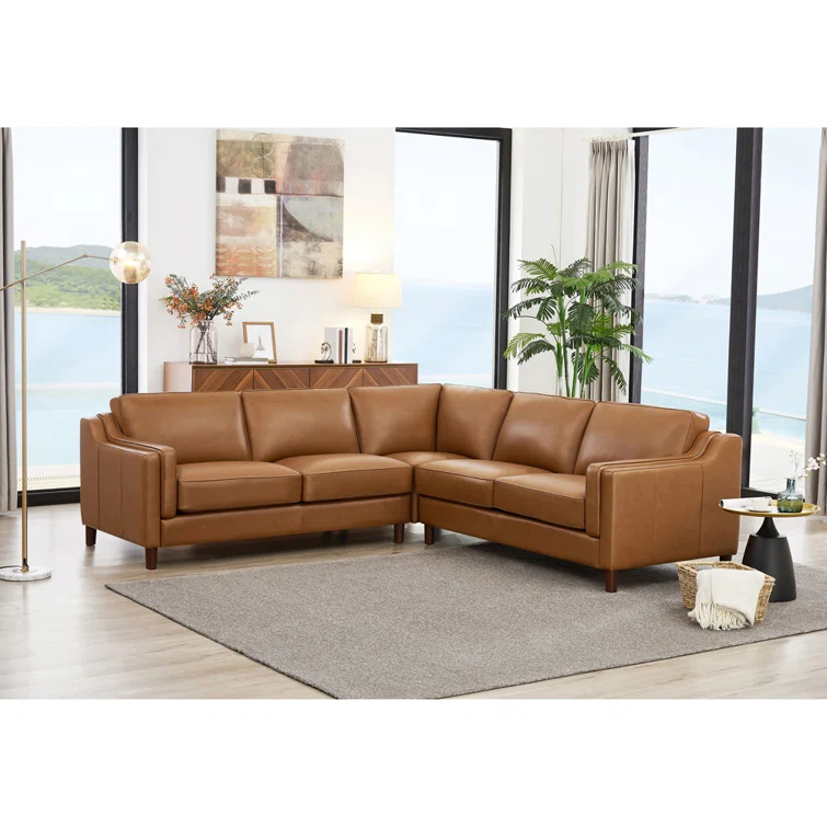 HYDELINE Bella 3 - Piece Leather Sectional