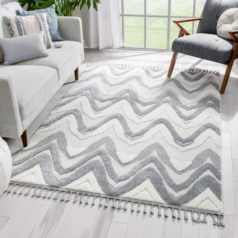 Union Rustic Raelynn Moroccan Cream/Gray Area Rug