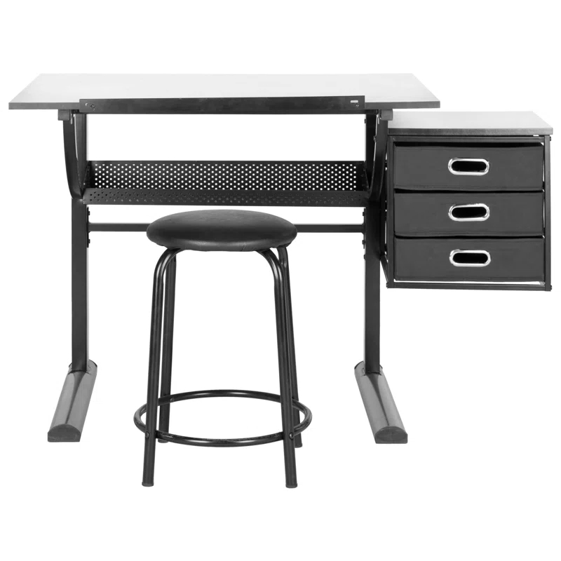 Inbox Zero Miceal Metal Base Drafting Table