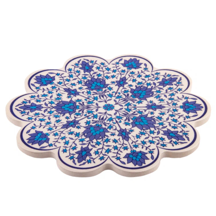 ARUN Vintage Style Ceramic Tile Trivet 7''