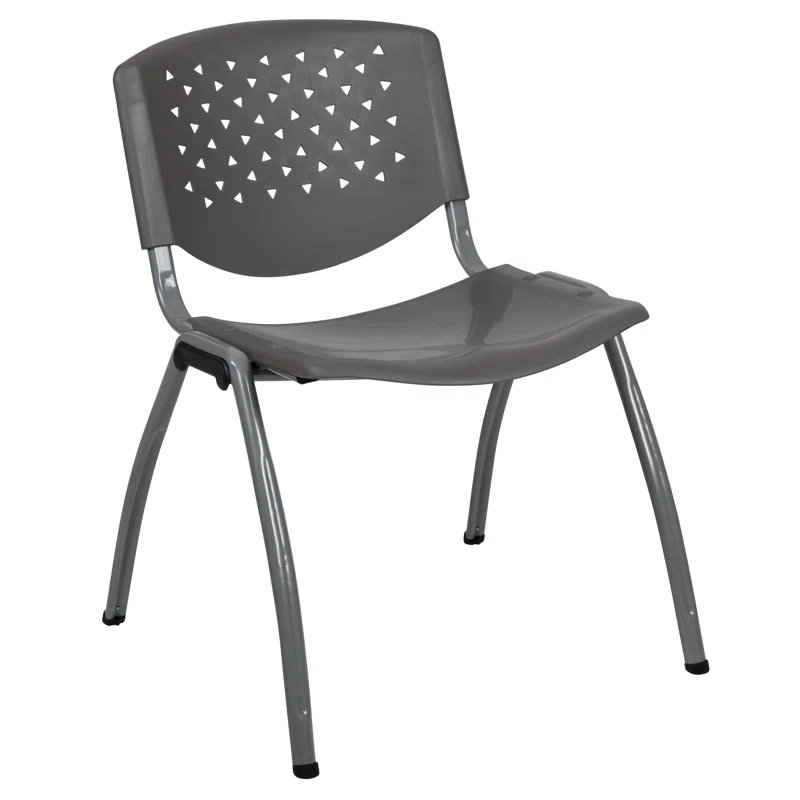 Flash Furniture Memphis 880 lb. Capacity Plastic Stack Chair with Powder Coated Frame