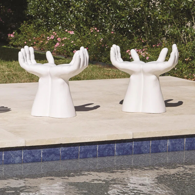 Studio A Home Hands Stool-Matte White