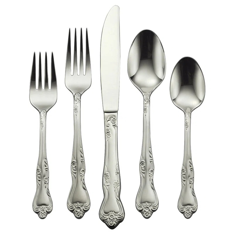Oneida Oneida Azalea 45 Piece Everyday Flatware Set, Service For 8