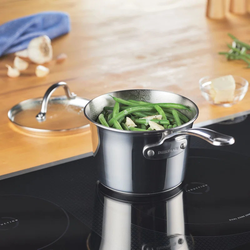 Farberware Farberware Millennium Stainless Steel Cookware Pots and Pans Set, 10 Piece, Silver