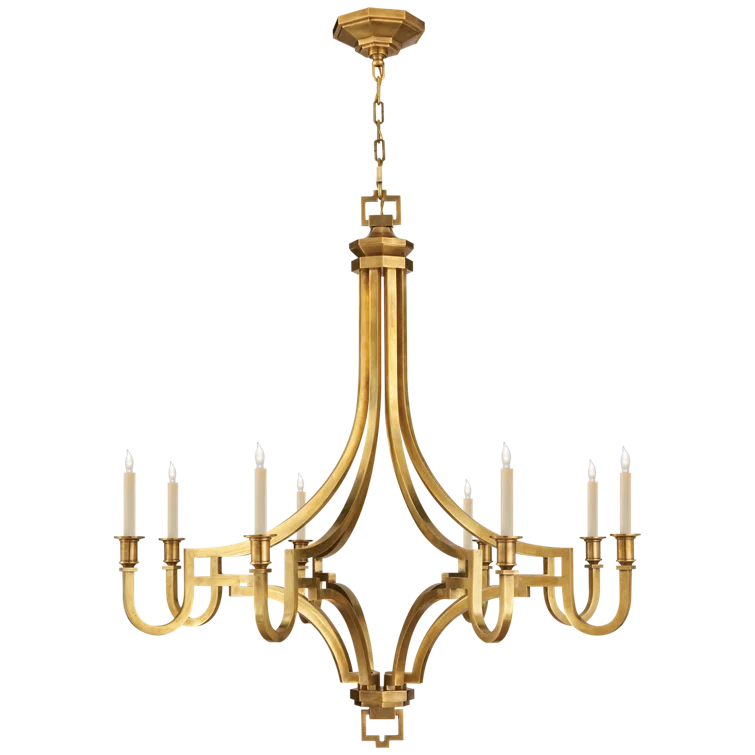 Mykonos Antique-Burnished Brass 8-Light Crystal Chandelier